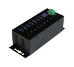 StarTech.com Hub USB 3.0 à 7 ports - 5Gbps - Hub USB-A industriel en métal avec protection ESD et protection contre les surtensions de 350W - Montage sur rail DIN, mural ou sur bureau - Hub d'extension USB conforme TAA