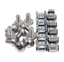 StarTech.com Lot de 50 Vis M6 de 12mm, Écrous Cage à Trou Carré et Outil d'Installation, Kit de Fixation pour Baies de Serveurs, Armoires et Boîtiers de 19" ou 10", Argent - TAA