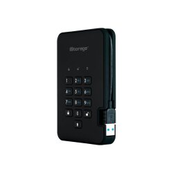 iStorage diskAshur2 256-bit 2TB USB 3.2 secure encrypted hard drive - Black IS-DA2-256-2000-B