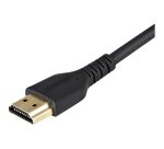 StarTech.com Câble HDMI Mince de 1m avec Vis de Verrouillage - 4K 60Hz HDR - Câble pour Moniteur HDMI 2.0 Haute Vitesse avec Connecteur à Vis de Verrouillage pour une Connexion Sécurisée - Câble HDMI Mince avec Ethernet - M/M