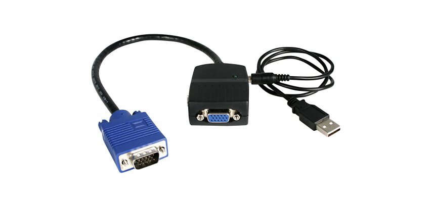 StarTech.com Câble répartiteur vidéo VGA alimenté par USB - 1x VGA (Mâle) vers 2x VGA (Femelle) - Noir