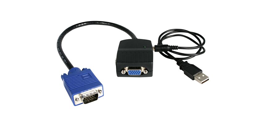 StarTech.com Câble répartiteur vidéo VGA alimenté par USB - 1x VGA (Mâle) vers 2x VGA (Femelle) - Noir
