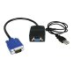 StarTech.com Câble répartiteur vidéo VGA alimenté par USB - 1x VGA (Mâle) vers 2x VGA (Femelle) - Noir