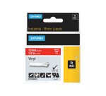 DYMO RHINO Etiquette en vinyle, 12 mm x 5,5 m, blanc/rouge