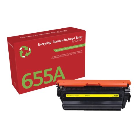 Remanufacturé Everyday Toner remanufacturé Jaune Everyday™ de Xerox compatible avec HP 655A (CF452A), Capacité standard