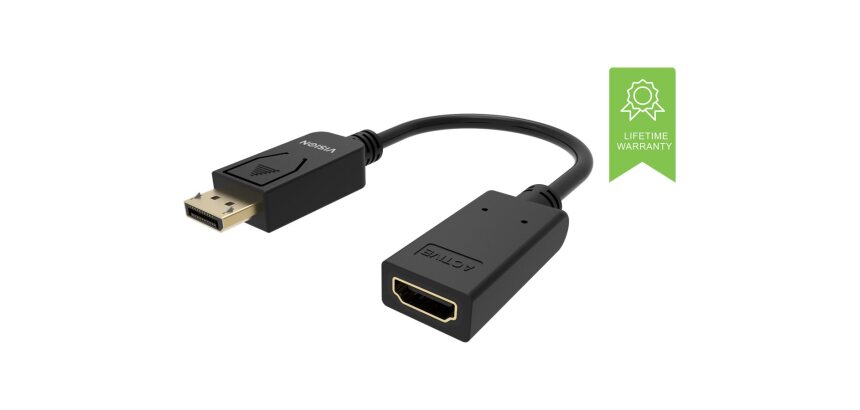 Vision TC-DPHDMI/BL câble vidéo et adaptateur HDMI Type A (Standard) DisplayPort Noir