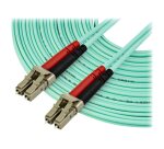 StarTech.com Câble Fibre Optique Multimode de 10m LC/UPC à LC/UPC OM4, Fibre Zipcord 50/125µm LOMMF/VCSEL, Réseaux 100G, Faible Perte d'Insertion, Cordon de Raccordement Fibre LSZH