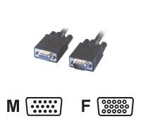 MCL Cable SVGA HD15 Male/Female 2m câble VGA VGA (D-Sub) Gris