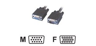 MCL Cable SVGA HD15 Male/Female 2m câble VGA VGA (D-Sub) Gris