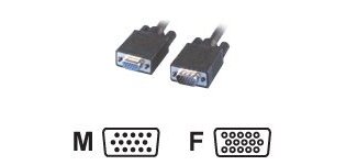 MCL Cable SVGA HD15 Male/Female 2m câble VGA VGA (D-Sub) Gris