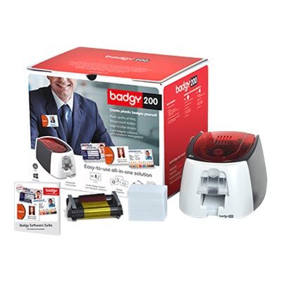 Badgy Imprim Badgy200+1 rub coul 100 imp+100 cartes PVC épaisses+logiciel Badge Studio+ B22U0000RS