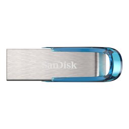 SanDisk Ultra Flair lecteur USB flash 128 Go USB Type-A 3.2 Gen 1 (3.1 Gen 1) Bleu, Argent