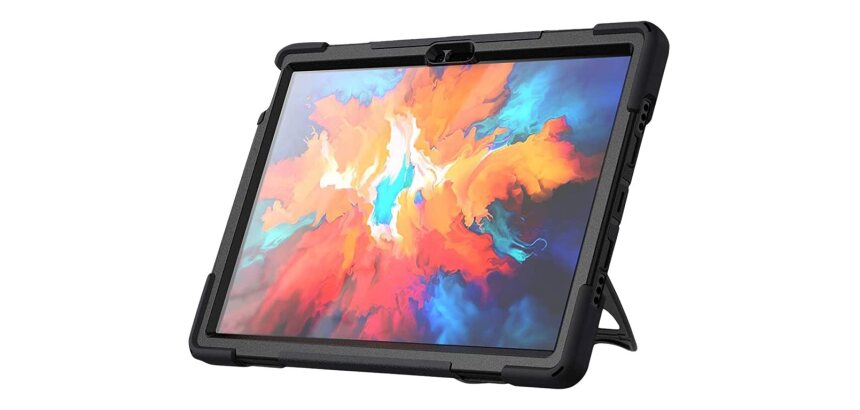 DLH Coque renforcee avec bandouliere, poignee rotative et pied support pour Lenovo Tab P11 Pro 11.5" (ZA7R, ZA7X, TB-J606, TB-J606F, TB-J606X..)