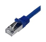 StarTech.com Câble réseau Cat6 blindé SFTP sans crochet de 50 cm - Cordon Ethernet RJ45 anti-accroc - M/M - Bleu