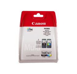 Canon PG-560 / CL-561 cartouche d'encre 2 pièce(s) Original Rendement standard Noir, Cyan, Magenta, Jaune
