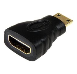 StarTech.com Adaptateur Mini HDMI vers HDMI - Convertisseur HDMI Haute Vitesse 4K - Adaptateur HDMI Haut Débit Ultra HD 4K 30Hz - HDMI 1.4 - Connecteurs Plaqués Or - Noir