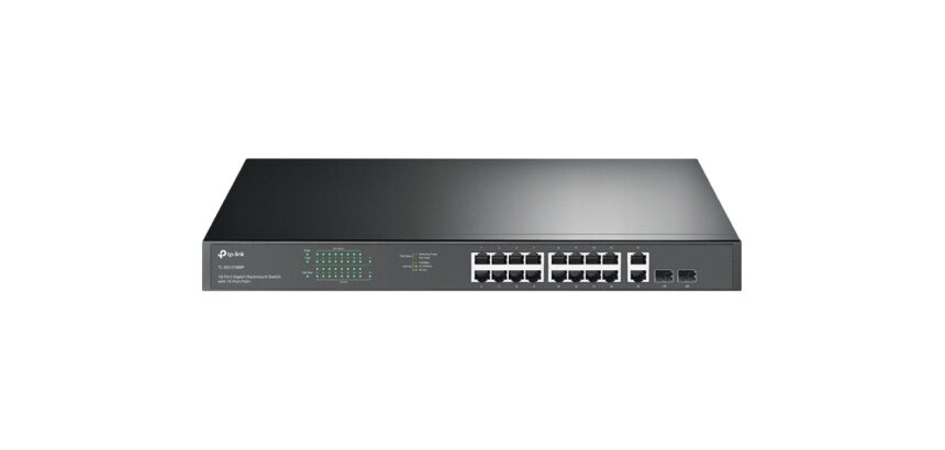 TP-Link TL-SG1218MP commutateur réseau Non-géré Gigabit Ethernet (10/100/1000) Connexion Ethernet, supportant l'alimentation via ce port (PoE) 1U Noir