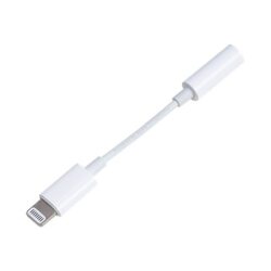 Câble téléphone portable Bbc Adaptateur Jack 3,5mm vers Lightning Blanc