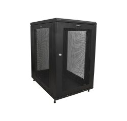 StarTech.com Armoire Rack Serveur 18U à 4 Montants, Armoire Verrouillable 19" pour Ordinateur/AV/Équipement IT, Rack Réseau pour Bureau/Domicile avec Roulettes et Rails de Montage Ajustables