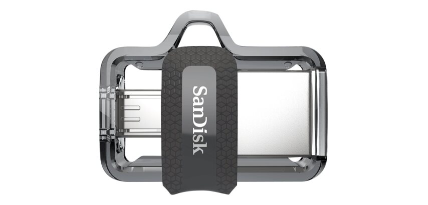 SanDisk Ultra Dual m3.0 lecteur USB flash 256 Go USB Type-A / Micro-USB 3.2 Gen 1 (3.1 Gen 1) Noir, Argent, Transparent