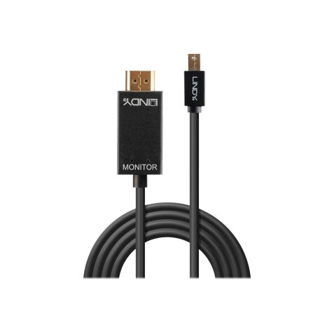 Lindy 36928 câble vidéo et adaptateur 3 m Mini DisplayPort HDMI Type A (Standard) Noir