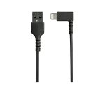 StarTech.com Câble USB-A vers Lightning Noir Robuste 1m Coudé à 90° - Câble de Charge/Synchronisation USB Type A vers Lightning en Fibre Aramide Robuste et Résistante - Certifié Apple MFi - iPhone