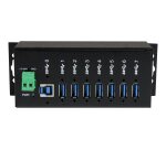 StarTech.com Hub USB 3.0 à 7 ports - 5Gbps - Hub USB-A industriel en métal avec protection ESD et protection contre les surtensions de 350W - Montage sur rail DIN, mural ou sur bureau - Hub d'extension USB conforme TAA