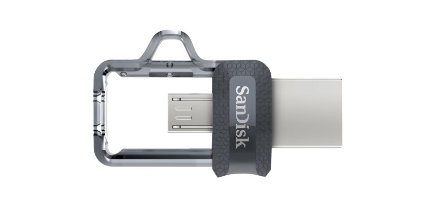 SanDisk Ultra Dual m3.0 lecteur USB flash 32 Go USB Type-A / Micro-USB 3.2 Gen 1 (3.1 Gen 1) Noir, Argent, Transparent