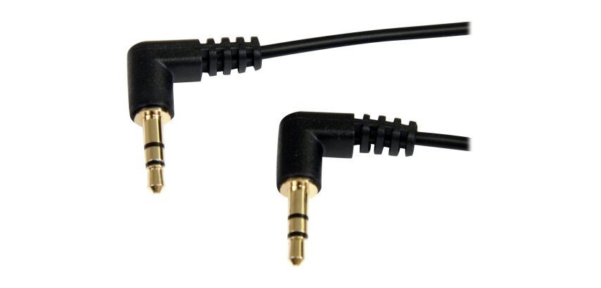 StarTech.com Câble audio stéréo Slim 3,5 mm à angle droit de 90 cm - M/M