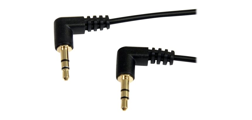 StarTech.com Câble audio stéréo Slim 3,5 mm à angle droit de 90 cm - M/M
