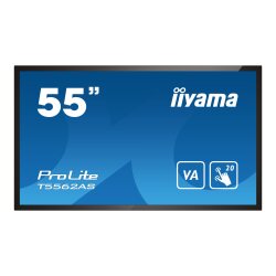 iiyama T5562AS-B1 Écran d'affichage dynamique Écran plat interactif 138,7 cm (54.6") VA 500 cd/m² 4K Ultra HD Noir Écran tactile Intégré dans le processeur Android 8.0 24/7