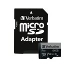 Verbatim PRO - flash memory card - 64 GB - microSDXC UHS-I
