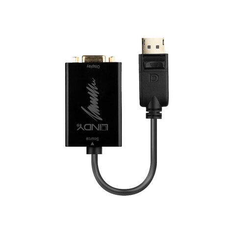 Lindy 41006 câble vidéo et adaptateur 0,15 m VGA (D-Sub) DisplayPort Noir