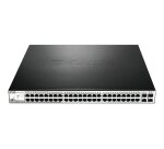 D-Link DGS-1210-52MP Géré L2 Gigabit Ethernet (10/100/1000) Connexion Ethernet, supportant l'alimentation via ce port (PoE) Noir, Gris