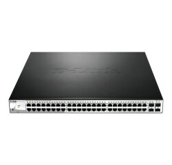 D-Link DGS-1210-52MP Géré L2 Gigabit Ethernet (10/100/1000) Connexion Ethernet, supportant l'alimentation via ce port (PoE) Noir, Gris