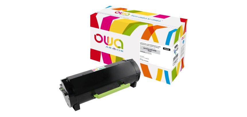 Toner remanufacturé OWA - haute capacité - Noir - pour LEXMARK 50F2U00, 50F2U0E
