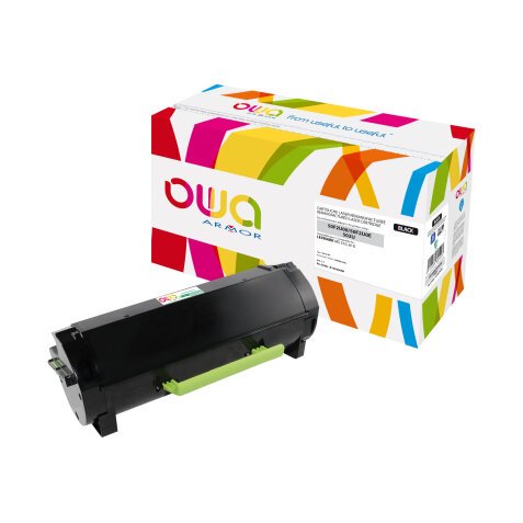 Toner remanufacturé OWA - haute capacité - Noir - pour LEXMARK 50F2U00, 50F2U0E