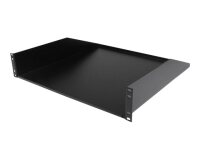 StarTech.com Étagère de racks de serveur 2U : étagère en porte-à-faux universelle montée en rack pour rack et armoire d'équipement réseau de 19&amp;quot;. Acier robuste : supporte un poids de 56 kg. Tiroir profond de 18", noir