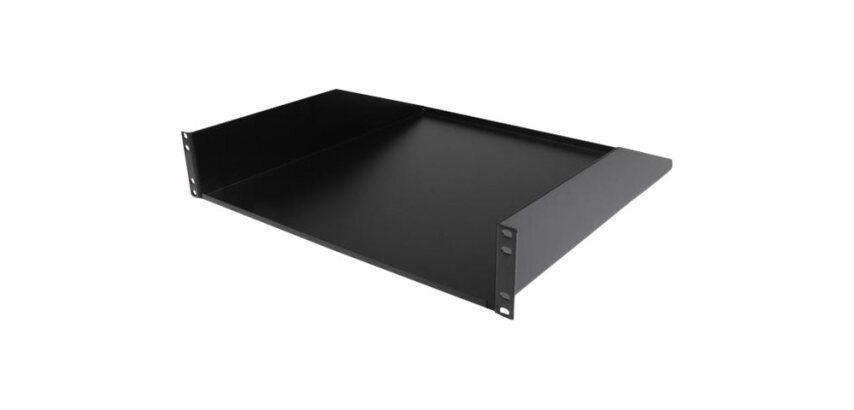 StarTech.com Étagère pour Rack de Serveur 2U - Étagère Cantilever Universelle pour Rack et Armoire d'Équipement Réseau 19" - Acier Gros Calibre - Capacité de Poids 56kg - Plateau de 46cm de Profondeur, Noir