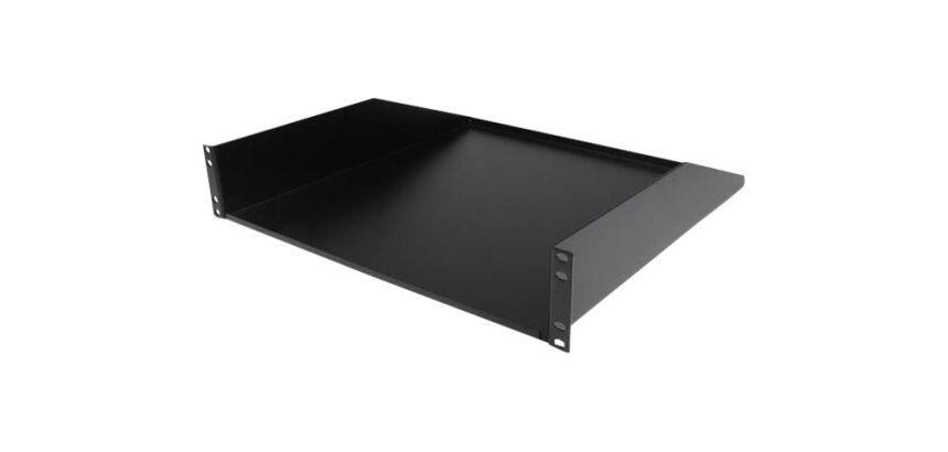 StarTech.com Étagère de racks de serveur 2U : étagère en porte-à-faux universelle montée en rack pour rack et armoire d'équipement réseau de 19&amp;quot;. Acier robuste : supporte un poids de 56 kg. Tiroir profond de 18", noir