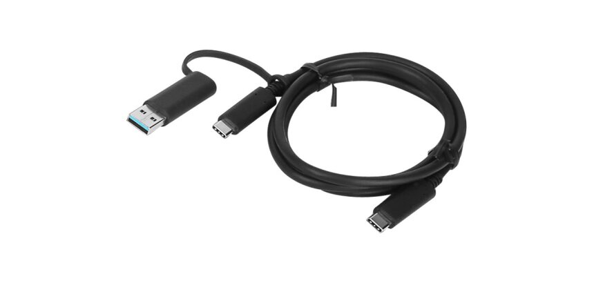 Lenovo 4X90U90618 câble USB USB 3.2 Gen 1 (3.1 Gen 1) 1 m USB A/USB C USB C Noir