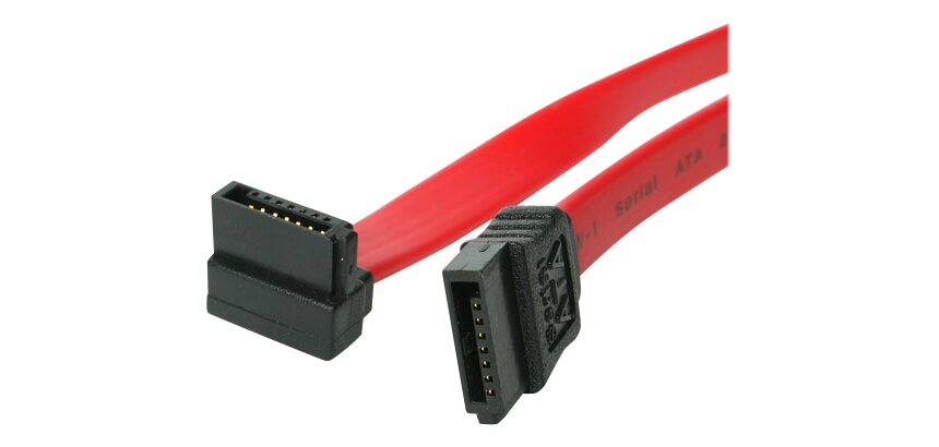 StarTech.com Câble SATA Serial ATA - 46 cm - 18 pouces - Rouge - 1 Connecteur Angle Droit Coudé