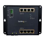 StarTech.com Switch Industriel POE+ Gigabit Ethernet 8 ports - 2 connexions MSA SFP - 30W - Switch Gbe Haute Puissance L2 adminstrable renforcé - Fixation murale Rail DIN IP-30/ -40C° à 75C°