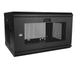 StarTech.com Armoire Réseau Murale à 2 Montants 6U avec Étagère 1U, Armoire Serveur Murale 19" à Charnières pour Équipement IT/AV/Électronique/Ordinateur, Armoire Rack Ventilée Flexible