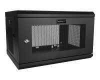 StarTech.com Armoire Réseau Murale à 2 Montants 6U avec Étagère 1U, Armoire Serveur Murale 19" à Charnières pour Équipement IT/AV/Électronique/Ordinateur, Armoire Rack Ventilée Flexible