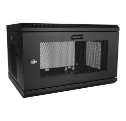 StarTech.com Armoire Réseau Murale à 2 Montants 6U avec Étagère 1U, Armoire Serveur Murale 19" à Charnières pour Équipement IT/AV/Électronique/Ordinateur, Armoire Rack Ventilée Flexible