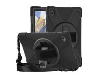 DLH Coque renforcee avec bandouliere, poignee rotative et pied support pour Samsung Galaxy Tab A8 10.5" (SM-X200 / SM-X205)
