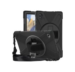 DLH COQUE RENFORCEE AVEC BANDOULIERE, POIGNEE ROTATIVE ET PIED SUPPORT POUR SAMSUNG GALAXY TAB A8 10.5" (SM-X200 / SM-X205)