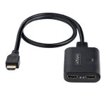 StarTech.com Répartiteur HDMI 2 Ports - Vidéo HDMI 2.0 4K 60Hz - Répartiteur HDMI 4K 1 Entrée 2 Sorties - Répartiteur 1x2 Affichage/Sortie HDMI, HDR/HDCP - Splitter avec Câble HDMI Intégré de 50 cm