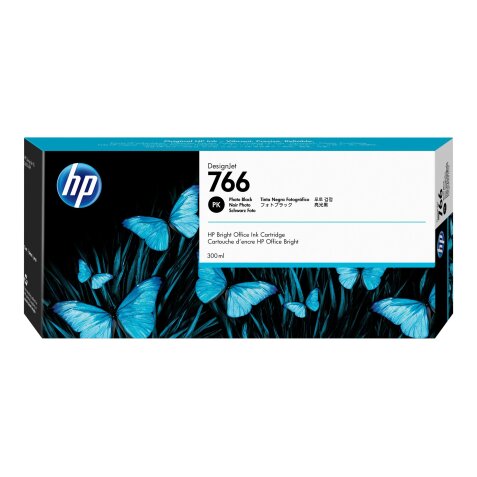 HP Cartouche d'encre DesignJet 766 noir photo de 300 ml